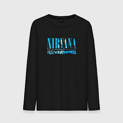 Лонгслив хлопковый мужской Nevermind nirvana rock, цвет: черный
