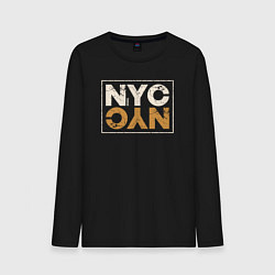 Лонгслив хлопковый мужской NYC original, цвет: черный