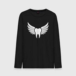 Лонгслив хлопковый мужской Зуб с крыльями, цвет: черный