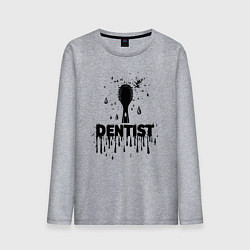 Лонгслив хлопковый мужской Стоматолог зубная щетка, цвет: меланж