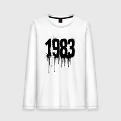 Лонгслив хлопковый мужской 1983 год в стиле граффити, цвет: белый