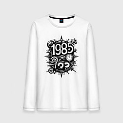 Лонгслив хлопковый мужской 1985 стимпанк, цвет: белый