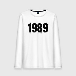 Лонгслив хлопковый мужской 1989 год расшерканый, цвет: белый