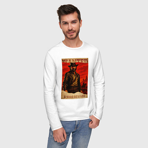 Мужской лонгслив Red dead redemtion постер / Белый – фото 3