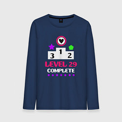 Лонгслив хлопковый мужской 29 уровень пройден, цвет: тёмно-синий