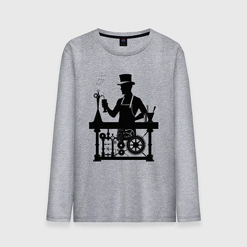 Мужской лонгслив Бармен стимпанк / Меланж – фото 1
