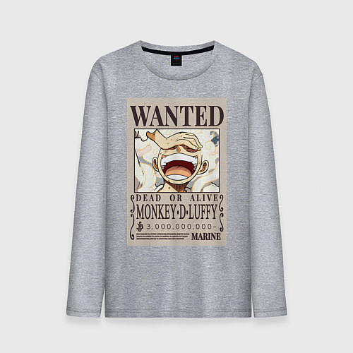 Мужской лонгслив Луффи гир 5 / Меланж – фото 1