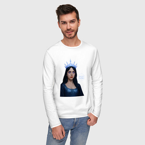Мужской лонгслив Билли Айлиш с короной / Белый – фото 3