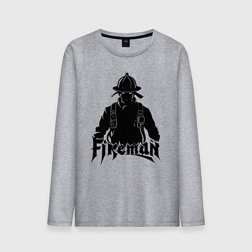 Мужской лонгслив Аниме пожарный / Меланж – фото 1