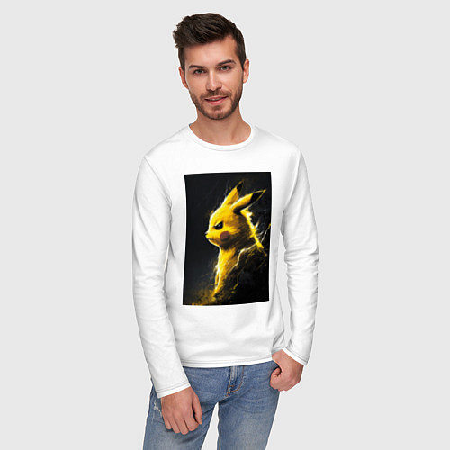 Мужской лонгслив Pikachu / Белый – фото 3