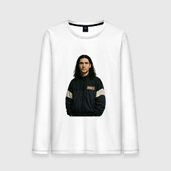 Лонгслив хлопковый мужской Bones спортивный стиль, цвет: белый