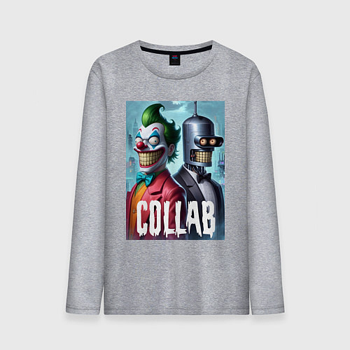 Мужской лонгслив Joker and Bender - collab / Меланж – фото 1