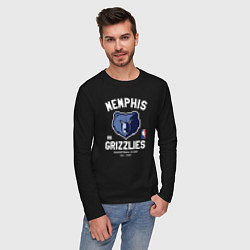 Лонгслив хлопковый мужской Memphis Grizzlies - NBA team, цвет: черный — фото 2