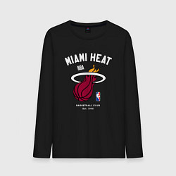 Лонгслив хлопковый мужской Майами Хит - НБА, цвет: черный