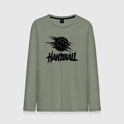 Лонгслив хлопковый мужской Динамичный гандбол, цвет: авокадо