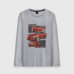 Лонгслив хлопковый мужской Toyota Altezza - Lexus IS300 Японский Стиль, цвет: меланж