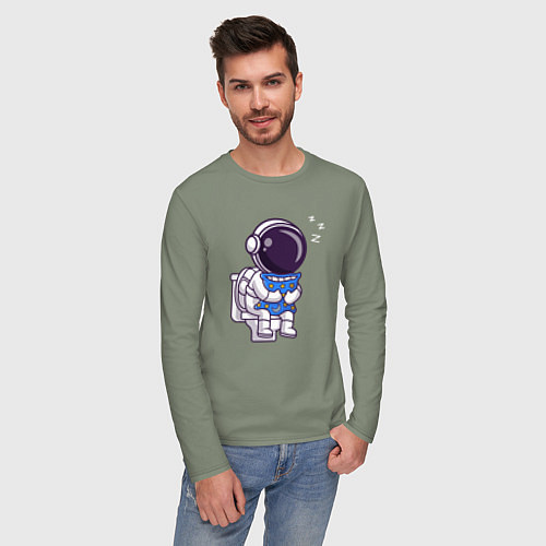 Мужской лонгслив Космонавт заснул / Авокадо – фото 3