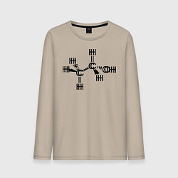 Лонгслив хлопковый мужской Химическая формула спирт, цвет: миндальный