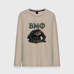 Лонгслив хлопковый мужской Злой волк ВМФ, цвет: миндальный