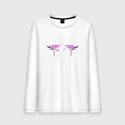 Лонгслив хлопковый мужской The Eyes of Eternity - Cyberpunk, цвет: белый