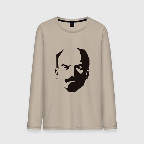 Мужской лонгслив Владимир Ленин абстрактный портрет / Миндальный – фото 1