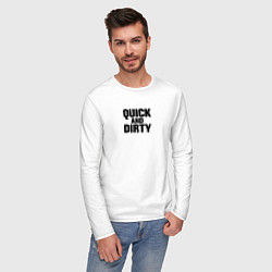 Лонгслив хлопковый мужской Quick and dirty, цвет: белый — фото 2