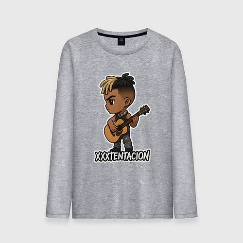 Мужской лонгслив XXXTentacion мультяшный / Меланж – фото 1