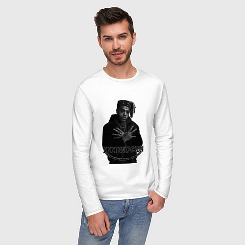 Мужской лонгслив XXXTentacion в черно-белом стиле / Белый – фото 3
