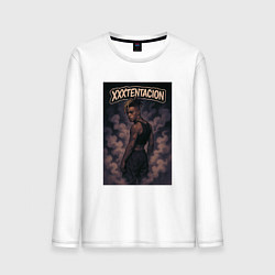 Лонгслив хлопковый мужской XXXTentacion в дыму, цвет: белый