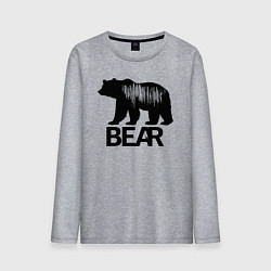 Мужской лонгслив Черный медведь с полосами