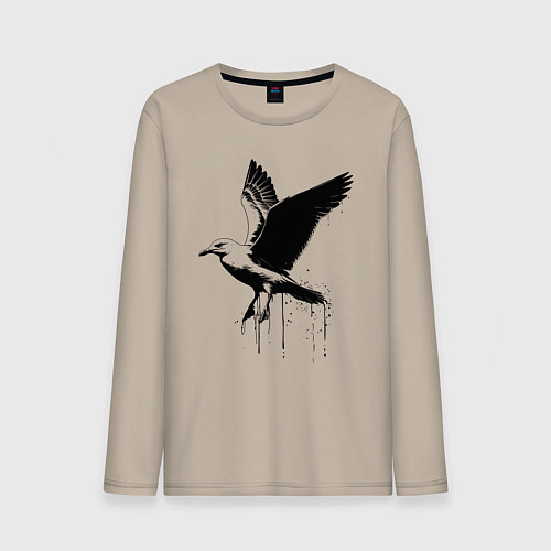 Мужской лонгслив Летящая Чайка / Миндальный – фото 1