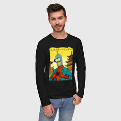 Лонгслив хлопковый мужской Spider Bender -Japanese style, цвет: черный — фото 2