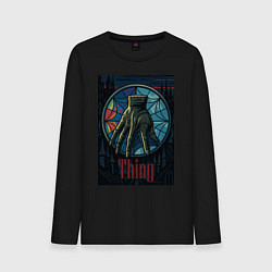 Лонгслив хлопковый мужской Вещь - Уэнсдей, цвет: черный