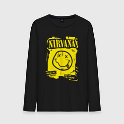 Лонгслив хлопковый мужской Nirvana 1987, цвет: черный