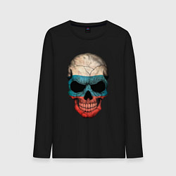 Лонгслив хлопковый мужской Skull Russia, цвет: черный