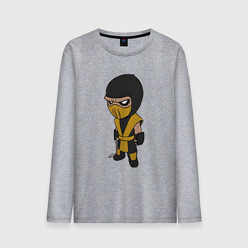 Мужской лонгслив Scorpion fighter - Mortal Kombat / Меланж – фото 1