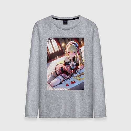 Мужской лонгслив Лоли с клубникой / Меланж – фото 1