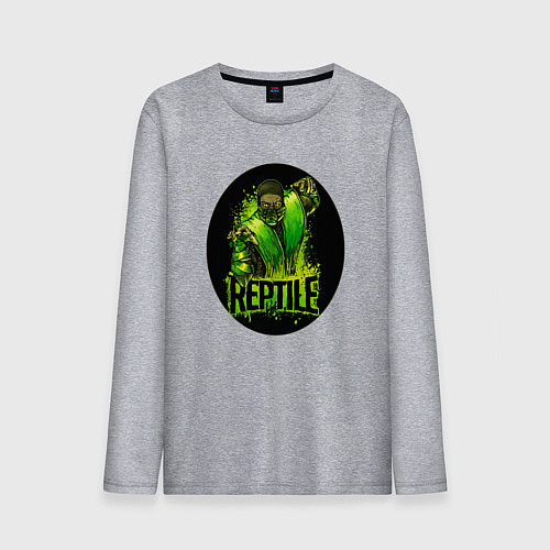 Мужской лонгслив Reptile warrior - Mortal Kombat / Меланж – фото 1