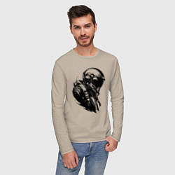 Лонгслив хлопковый мужской Эпичный авиатор, цвет: миндальный — фото 2