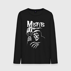 Лонгслив хлопковый мужской Misfits скелет, цвет: черный