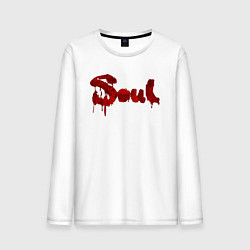 Лонгслив хлопковый мужской Soul red paint, цвет: белый