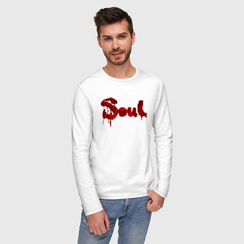 Мужской лонгслив Soul red paint / Белый – фото 3