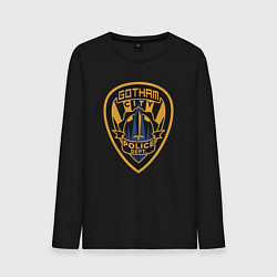 Лонгслив хлопковый мужской Gotham city police, цвет: черный