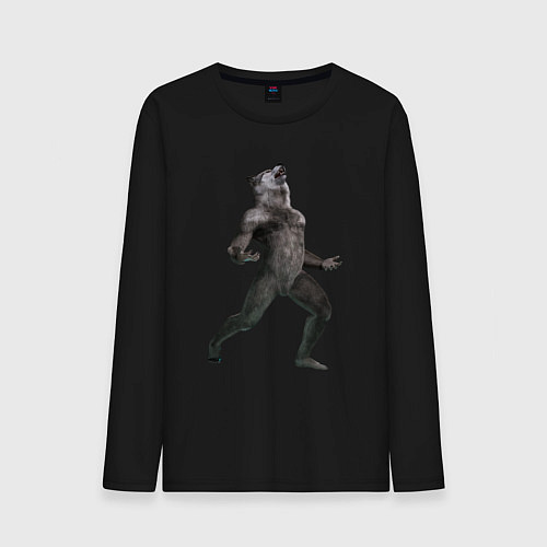 Мужской лонгслив Ночной оборотень / Черный – фото 1