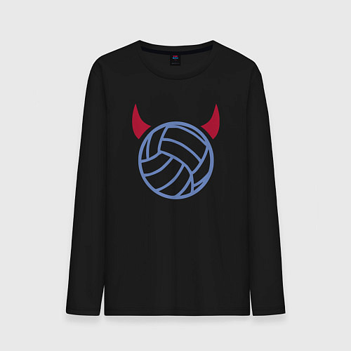 Мужской лонгслив Volleyball devil / Черный – фото 1