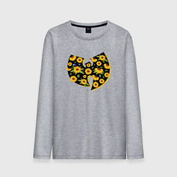 Лонгслив хлопковый мужской Wu-Tang flowers, цвет: меланж