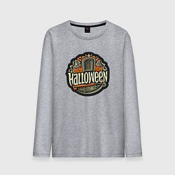 Лонгслив хлопковый мужской День хэллоуина, цвет: меланж