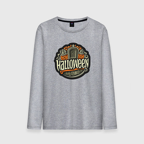 Мужской лонгслив День хэллоуина / Меланж – фото 1