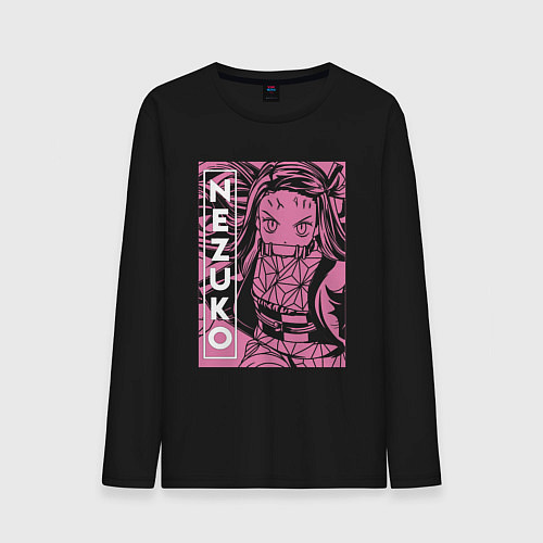 Мужской лонгслив Клинок рассекающий демонов Nezuko бой / Черный – фото 1