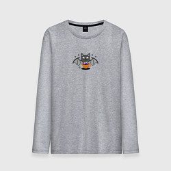 Лонгслив хлопковый мужской Зелье удачи с летучей мышью, цвет: меланж